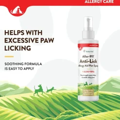 NaturVet Aller-911 Anti-Lick Allergy Aid Paw Spray with Aloe Vera for Dogs & Cats, 8-oz