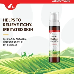 NaturVet Aller-911 Hot Spot Allergy Aid Foam with Aloe Vera for Dogs & Cats, 8-oz