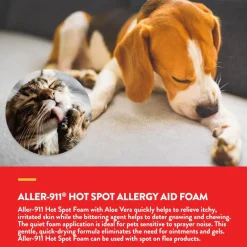 NaturVet Aller-911 Hot Spot Allergy Aid Foam with Aloe Vera for Dogs & Cats, 8-oz