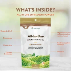 NaturVet All-In-One Daily Essentials Powder Plus 4-in-1 Support for Dogs & Cats, 13-oz
