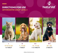 NaturVet ArthriSoothe-Gold Advance Level 3 Joint Care Chewable Tablets for Dogs & Cats