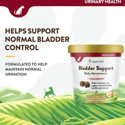 NaturVet Bladder Support Daily Maintenance with Cranberry Soft Chews for Dogs, 60 count