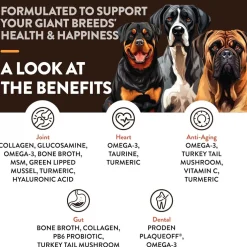 NaturVet Breed Specific Giant Breeds Supplement Soft Chews for Dogs, 50 count