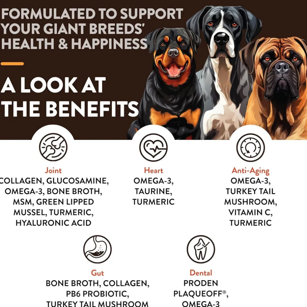 NaturVet Breed Specific Giant Breeds Supplement Soft Chews for Dogs, 50 count