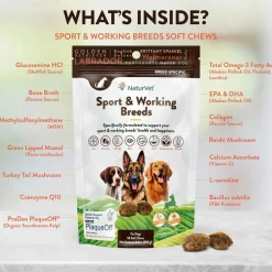 NaturVet Breed Specific Sport & Working Breeds Supplement Soft Chews for Dogs, 50 count