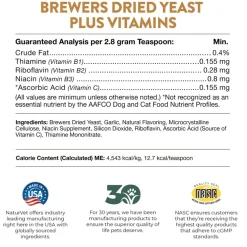 NaturVet Brewer's Dried Yeast Formula with Garlic Flavoring Plus Vitamins for Dogs & Cats, 1-lb