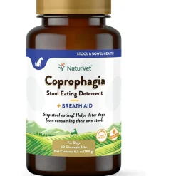 NaturVet Coprophagia Stool Eating Deterrent Plus Breath Aid Chewable Tablets for Dogs, 60 count