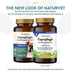 NaturVet Coprophagia Stool Eating Deterrent Plus Breath Aid Chewable Tablets for Dogs, 60 count