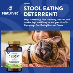 NaturVet Coprophagia Stool Eating Deterrent Plus Breath Aid Chewable Tablets for Dogs, 60 count