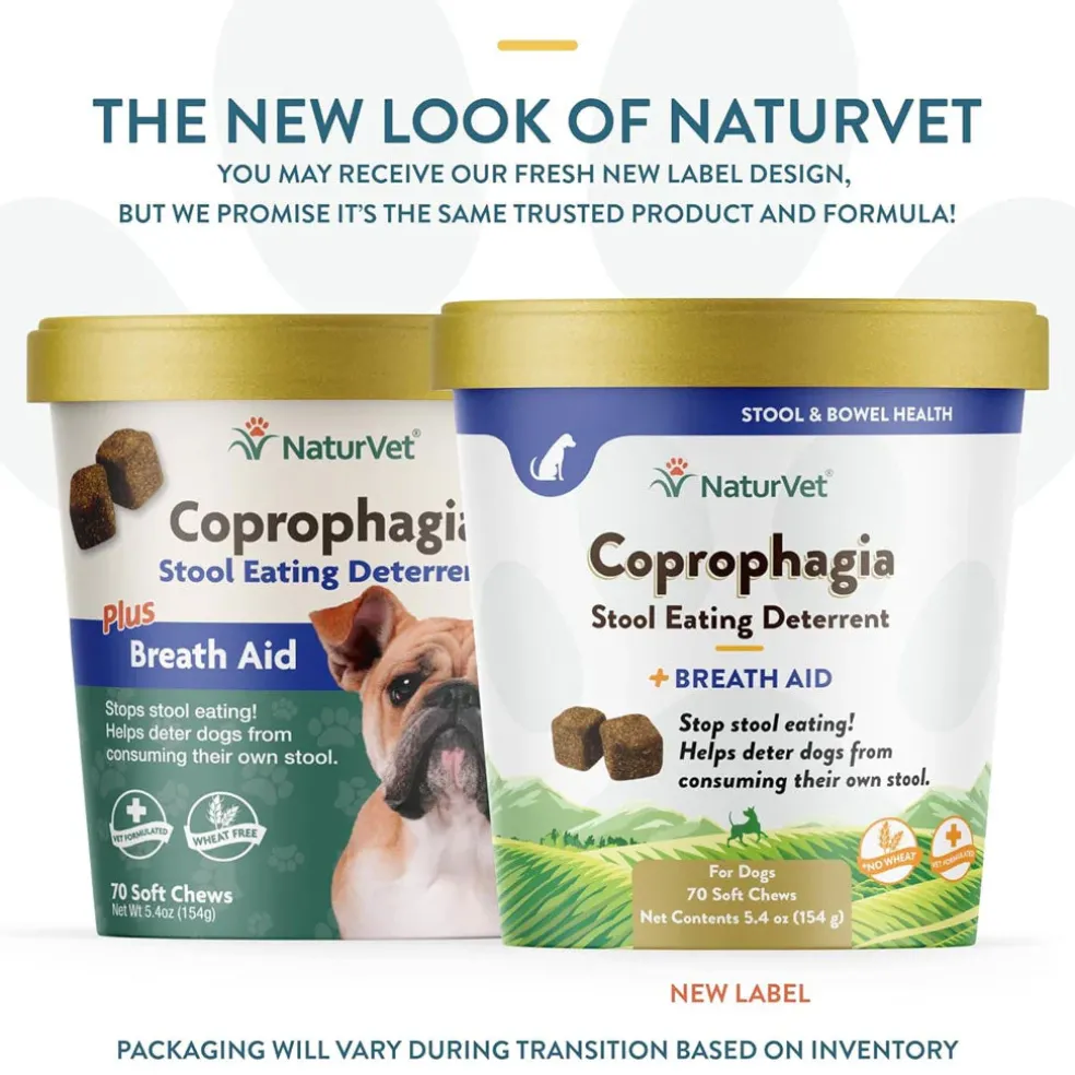 NaturVet Coprophagia Stool Eating Deterrent Plus Breath Aid Soft Chews for Dogs, 70 count