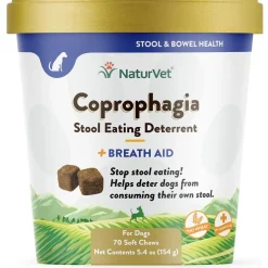 NaturVet Coprophagia Stool Eating Deterrent Plus Breath Aid Soft Chews for Dogs, 70 count