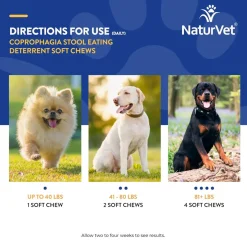 NaturVet Coprophagia Stool Eating Deterrent Plus Breath Aid Soft Chews for Dogs, 70 count