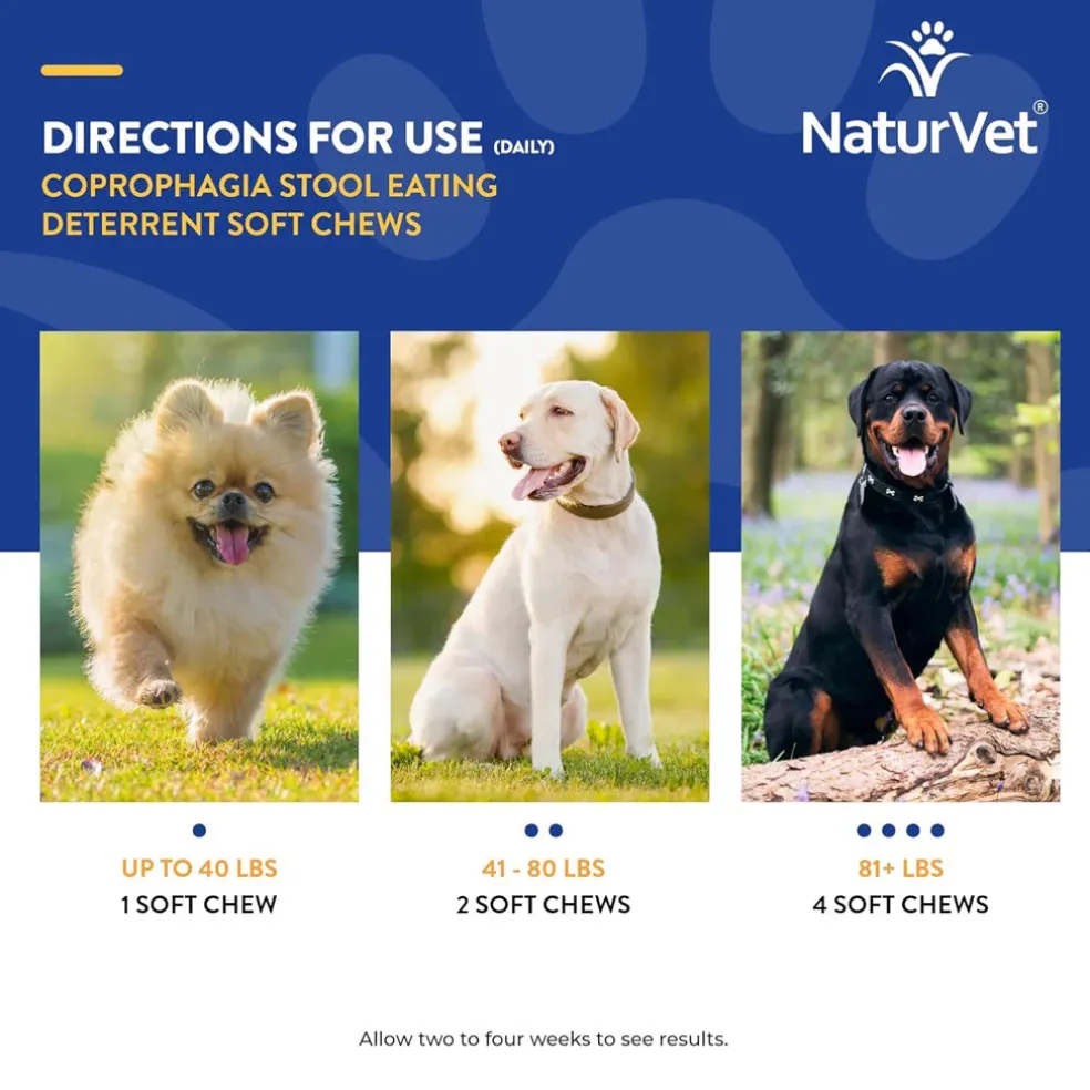 NaturVet Coprophagia Stool Eating Deterrent Plus Breath Aid Soft Chews for Dogs, 70 count