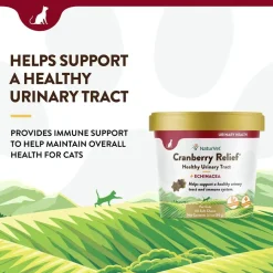 NaturVet Cranberry Relief Plus Echinacea Soft Chew Urinary Supplement for Cats, 60 count