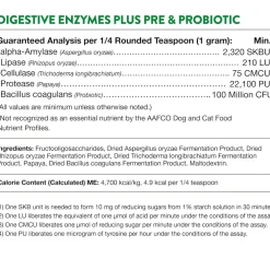 NaturVet Digestive Enzymes Powder Daily Digestive Support Plus Pre & Probiotic for Dogs & Cats, 4-oz
