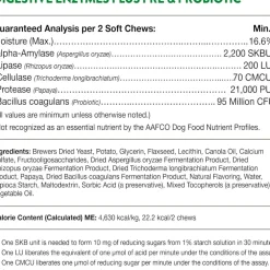 NaturVet Digestive Enzymes Soft Chews Daily Digestive Support with Pre & Probiotic for Dogs, 70 count