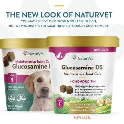 NaturVet Glucosamine DS Level 1 Soft Chews with Chondroitin for Dogs & Cats, 70 count