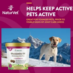 NaturVet Glucosamine DS Level 1 Soft Chews with Chondroitin for Dogs & Cats, 70 count