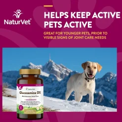 NaturVet Glucosamine DS Level 1 with Chondroitin Maintenance Joint Care Chewable Tablets for Dogs & Cats