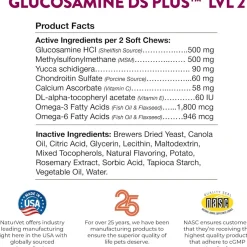 NaturVet Glucosamine DS Plus Level 2 Soft Chews with Chondroitin & MSM for Dogs & Cats