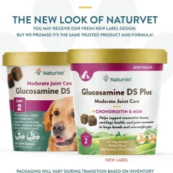 NaturVet Glucosamine DS Plus Level 2 Soft Chews with Chondroitin & MSM for Dogs & Cats