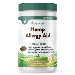NaturVet Hemp Allergy Aid Hemp Seed Soft Chew for Dogs, 60 count