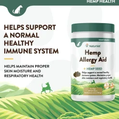 NaturVet Hemp Allergy Aid Hemp Seed Soft Chew for Dogs, 60 count