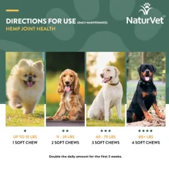NaturVet Hemp Joint Health Plus Hemp Seed Soft Chews for Dogs, 60 count