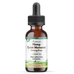 NaturVet Hemp Quiet Moments Calming Drops Hemp Oil for Dogs & Cats, 1-oz