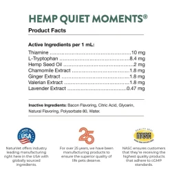 NaturVet Hemp Quiet Moments Calming Drops Hemp Oil for Dogs & Cats, 1-oz