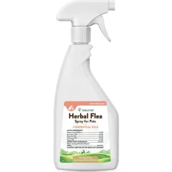 NaturVet Herbal Flea Spray for Pets with Essential Oils for Dogs & Cats, 16-oz