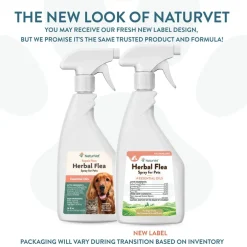 NaturVet Herbal Flea Spray for Pets with Essential Oils for Dogs & Cats, 16-oz