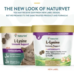 NaturVet L-Lysine Immune Support + Antioxidants Soft Chews for Cats, 60 count