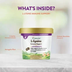 NaturVet L-Lysine Immune Support + Antioxidants Soft Chews for Cats, 60 count