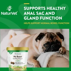 NaturVet No Scoot Soft Chews Anal Gland Support with Pumpkin for Dogs, 60 count