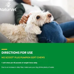 NaturVet No Scoot Soft Chews Anal Gland Support with Pumpkin for Dogs, 60 count