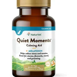 NaturVet Quiet Moments Calming Aid Plus Melatonin for Dogs, 30 chewable tablets
