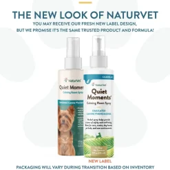 NaturVet Quiet Moments Herbal Calming Room Spray for Dogs, 8-oz