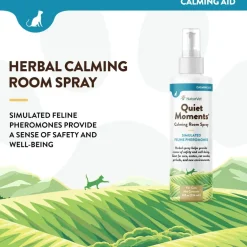 NaturVet Quiet Moments Herbal Calming Room Spray for Cats, 8-oz
