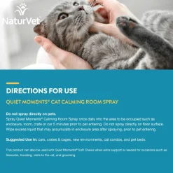 NaturVet Quiet Moments Herbal Calming Room Spray for Cats, 8-oz