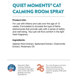 NaturVet Quiet Moments Herbal Calming Room Spray for Cats, 8-oz