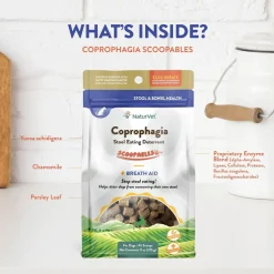 NaturVet Scoopables Coprophagia Stool Eating Deterrent Plus Breath Aid for Dogs, 11-oz