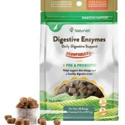 NaturVet Scoopables Digestive Enzymes Daily Digestive Support Plus PRE & Probiotic for Cats, 5.5-oz