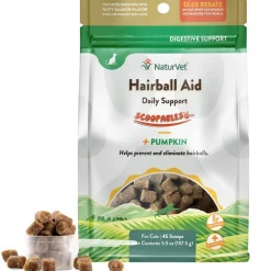 NaturVet Scoopables Hairball Aid Daily Support Plus Pumpkin for Cats, 5.5-oz
