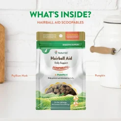 NaturVet Scoopables Hairball Aid Daily Support Plus Pumpkin for Cats, 5.5-oz
