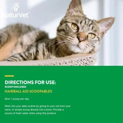 NaturVet Scoopables Hairball Aid Daily Support Plus Pumpkin for Cats, 5.5-oz