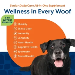 NaturVet Senior Daily Care Multi-Benefit 8-in-1 Support For Dogs (60 Soft Chews)