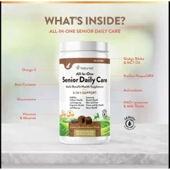 NaturVet Senior Daily Care Multi-Benefit 8-in-1 Support For Dogs (60 Soft Chews)