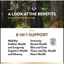 NaturVet Senior Daily Care Multi-Benefit 8-in-1 Support For Dogs (60 Soft Chews)