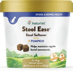 NaturVet Stool Ease Soft Chews Stool Softener with Pumpkin for Dogs, 40 count